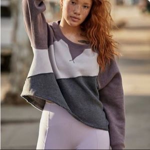 NWT Free People Movement Kindle Up Sweater, Purple Combo